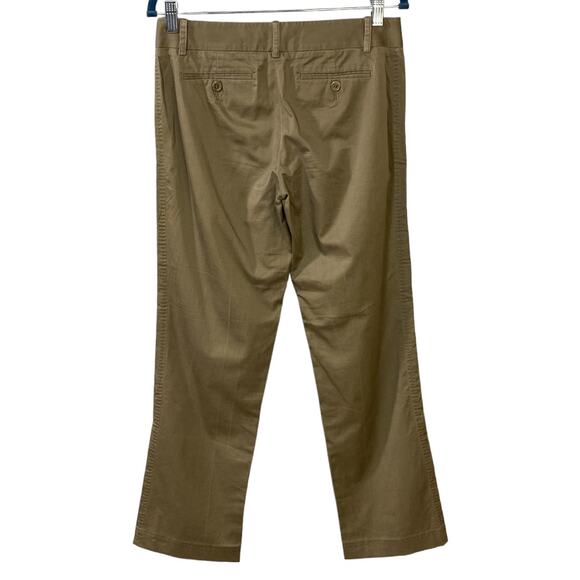 109. BCBG Denise The Tuxedo Cotton Khaki Pant Trousers Size 0 Straight Low Rise - Picture 2 of 12
